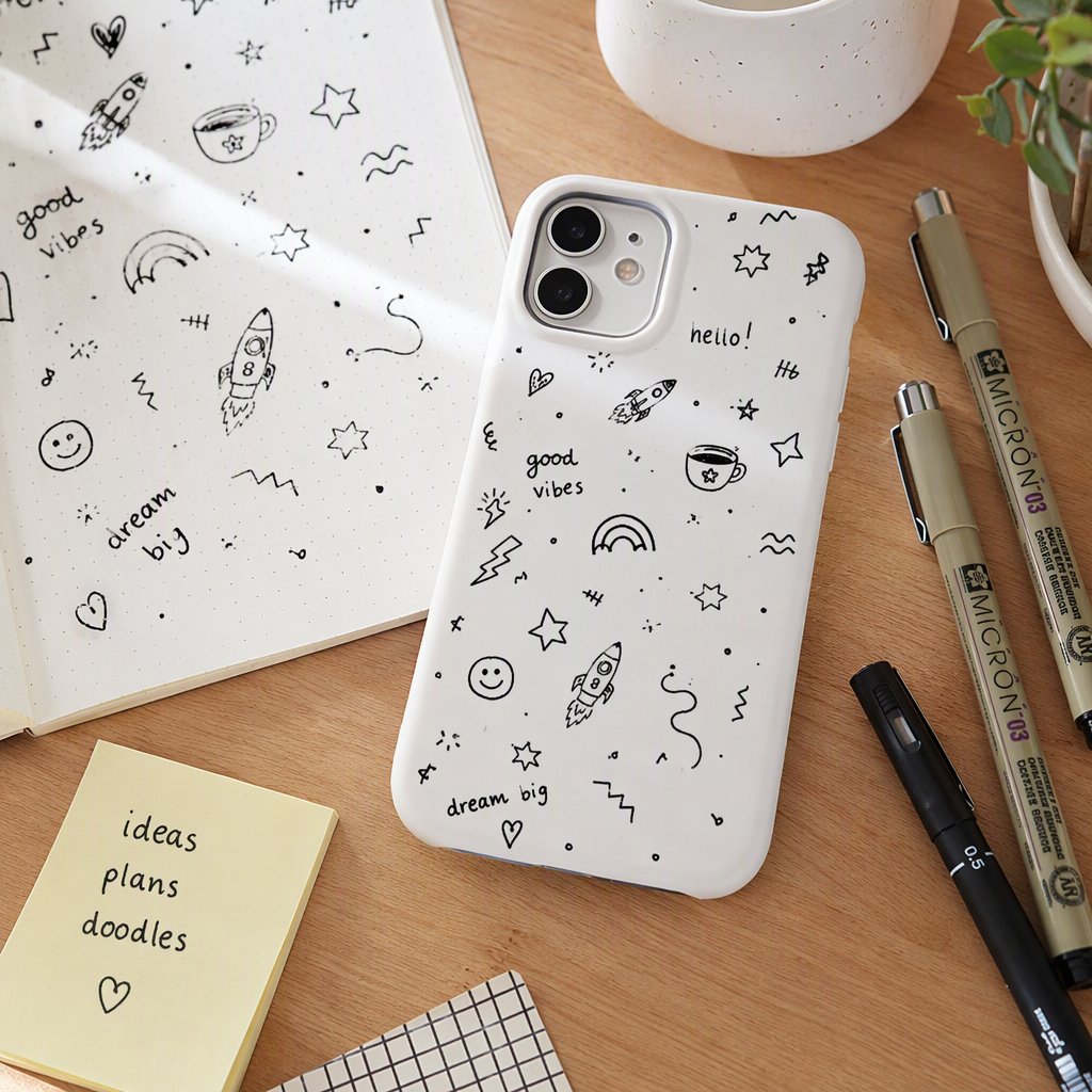 Custom doodle art iPhone back cover